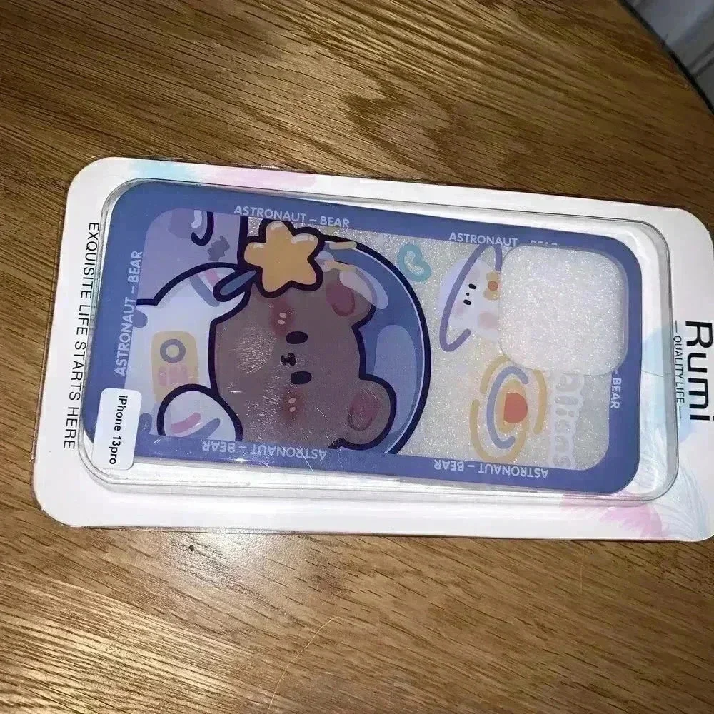 RUMI Iphone 13 pro case, cute brown bear astronaut Bear cute design